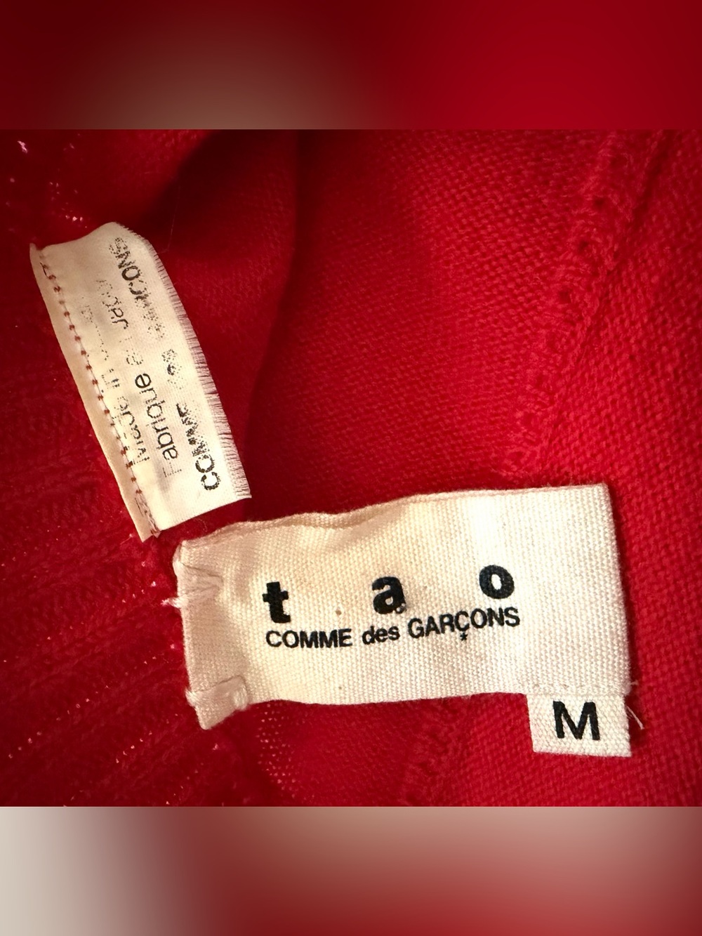 Comme des Garcons Tao VTG Wool Ruffle Cropped Cardigan, red, M, GUC - Picture 14 of 16